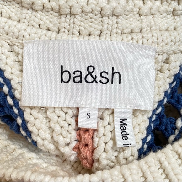 BA&SH COLORFUL STRIPE OPEN KNIT ECRU PULL GARDY SWEATER - Picture 7 of 14